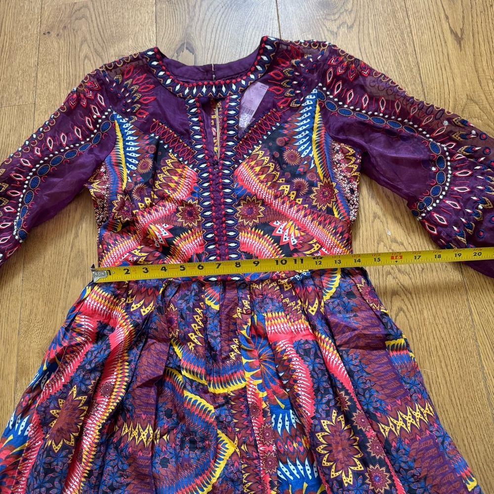 NWT Anthropologie Maren Embroidered Maxi Dress Size 4 Petite Sunset Motif Purple - Picture 12 of 16